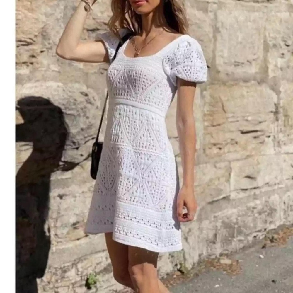NWOT ZARA CROCHET KNIT DRESS XS